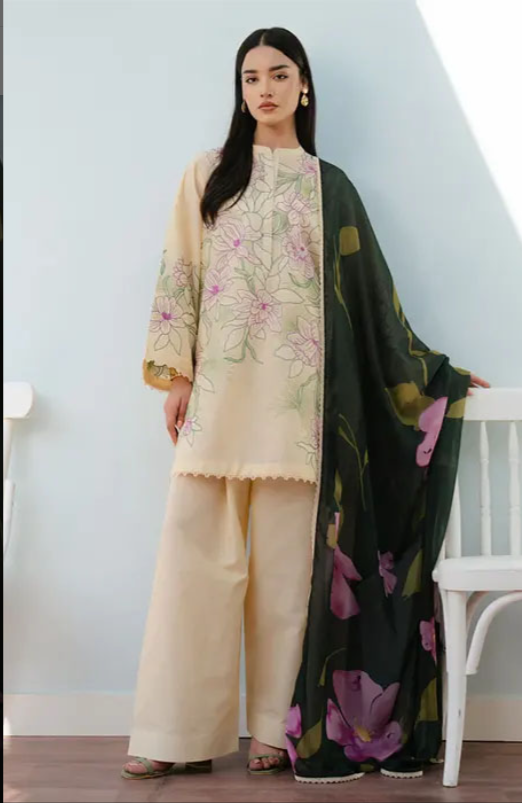 Coco by Zara Shahjahan Embroidered Lawn 2025 BLOOM - 1B