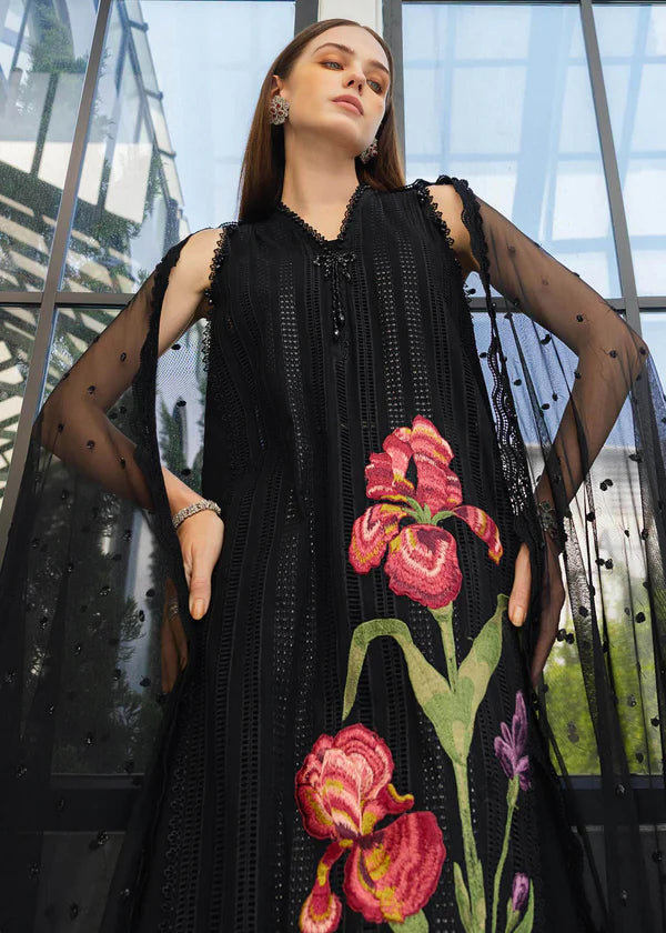 MARIA B LUXURY LAWN EID EDIT UNSTITCHED'26 - D10 (Pitch Black)