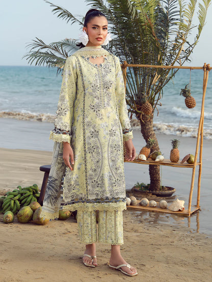 JADE FLORA PRINTED UNSTITCHED'26| GOLDEN HOUR GLOW