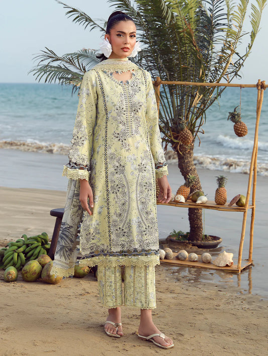 JADE FLORA PRINTED UNSTITCHED'26| GOLDEN HOUR GLOW