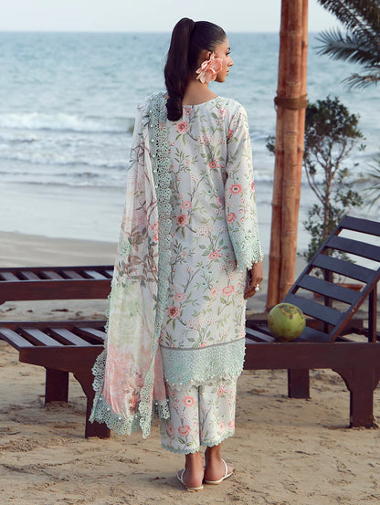 JADE FLORA PRINTED UNSTITCHED'26| SEAFOAM SERENITY