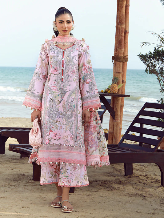 JADE FLORA PRINTED UNSTITCHED'26| BLUSH CORAL