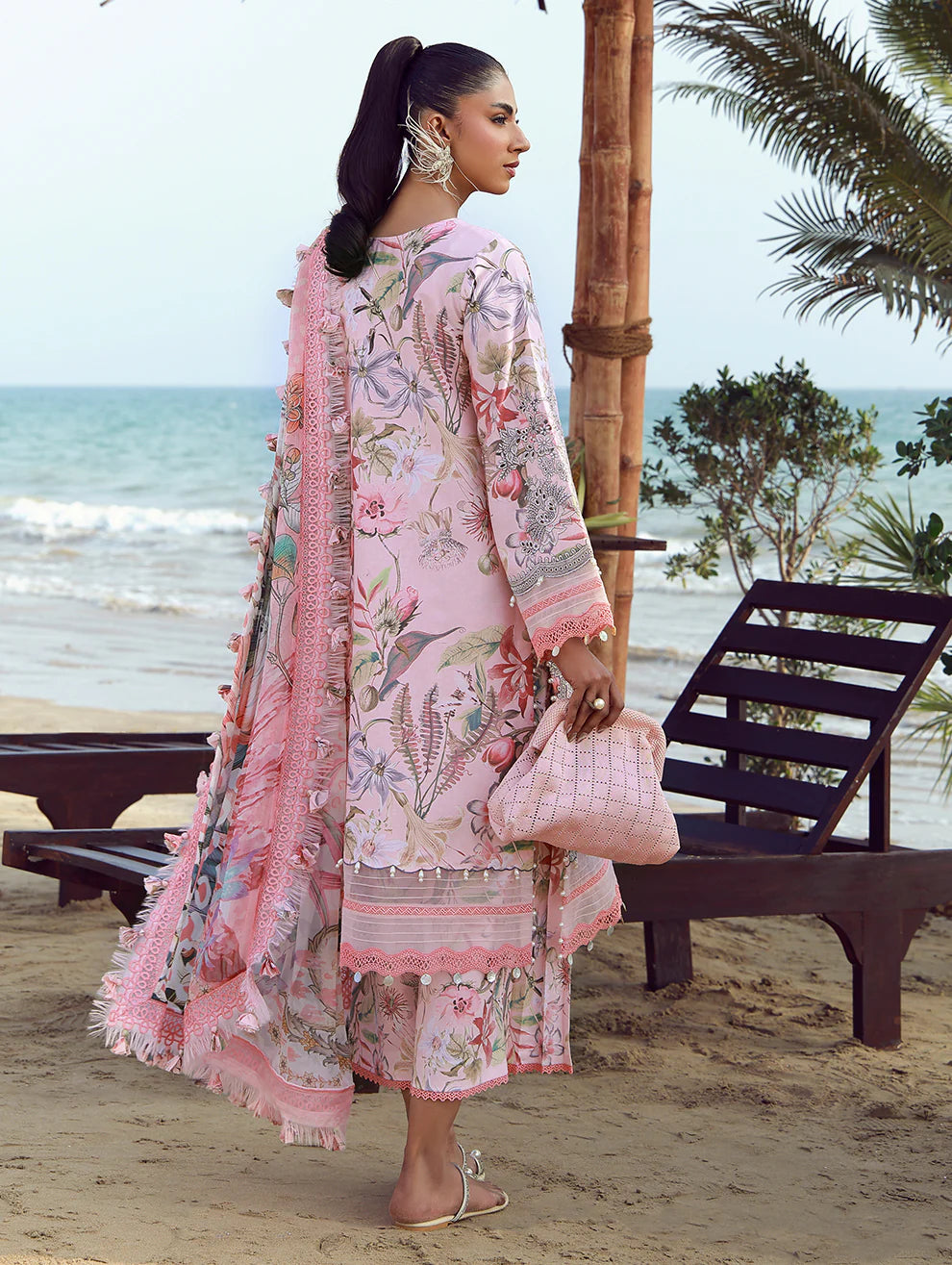 JADE FLORA PRINTED UNSTITCHED'26| BLUSH CORAL