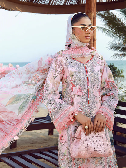 JADE FLORA PRINTED UNSTITCHED'26| BLUSH CORAL