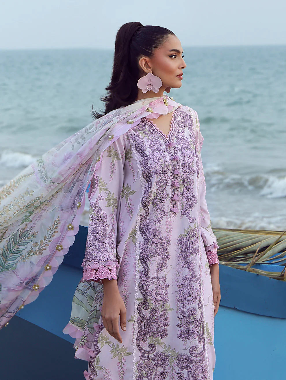 JADE FLORA PRINTED UNSTITCHED'26| LAVENDER BREEZE