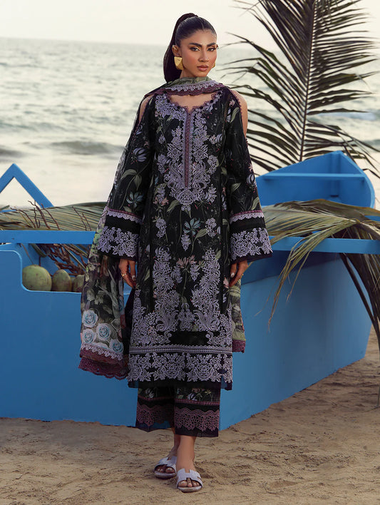 JADE FLORA PRINTED UNSTITCHED'26| MIDNIGHT TIDE