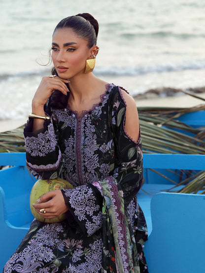 JADE FLORA PRINTED UNSTITCHED'26| MIDNIGHT TIDE