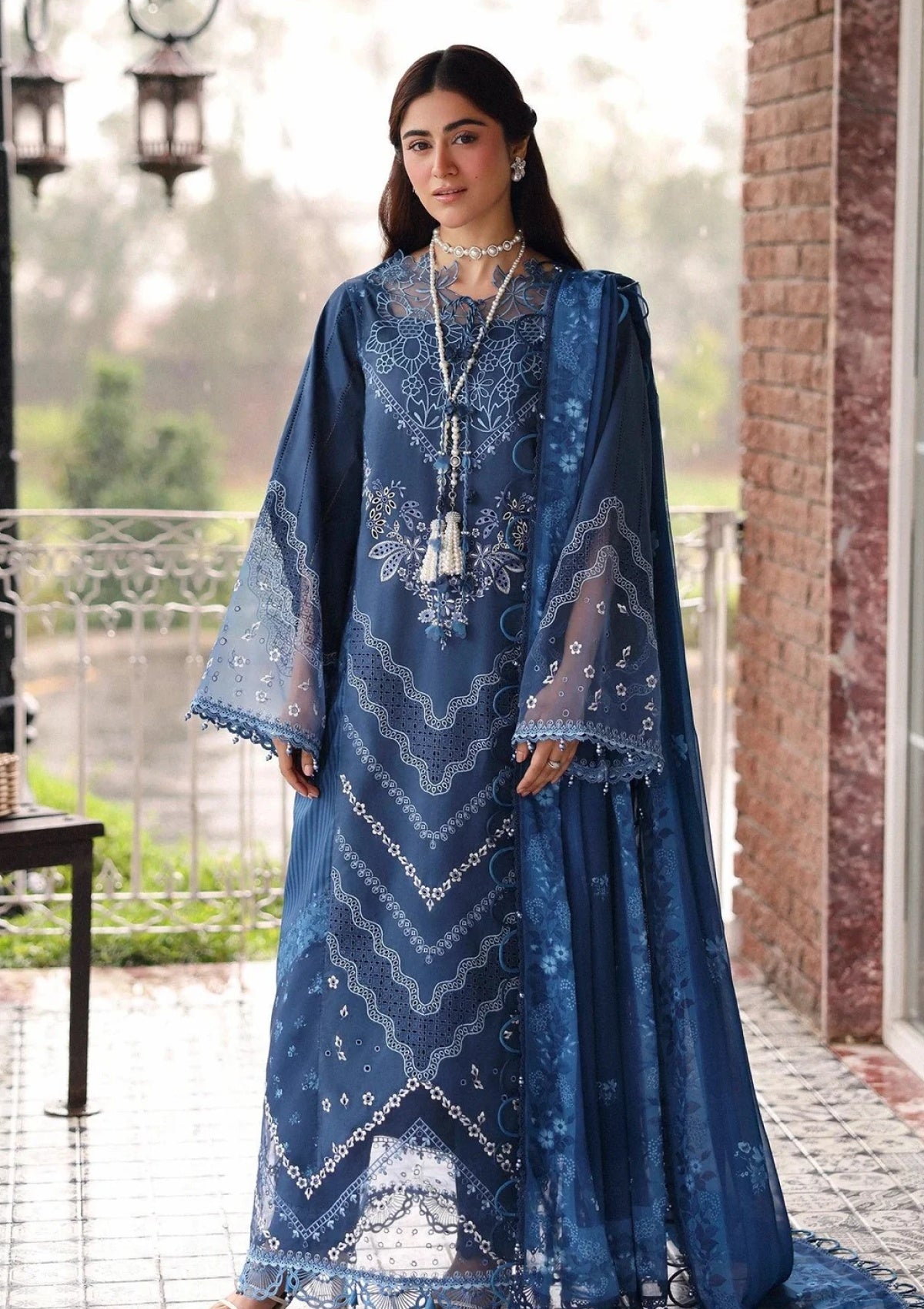 SARDINIA EMB LAWN EID EDIT'26 UNSTITCHED - TERRACE BLUE 1706