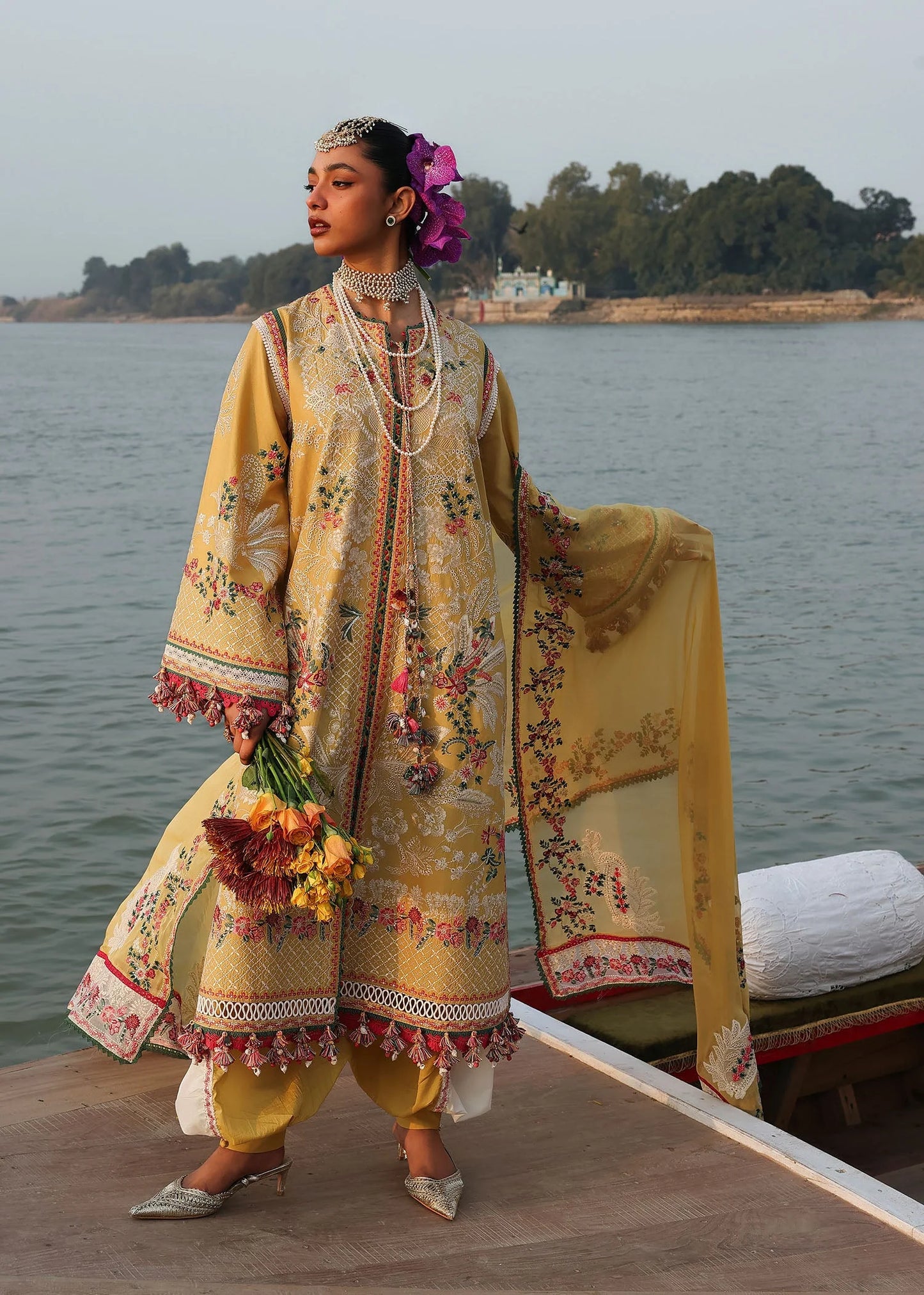KALABAGH BY HUSSAIN REHAR UNSTITCHED'26| Ochre