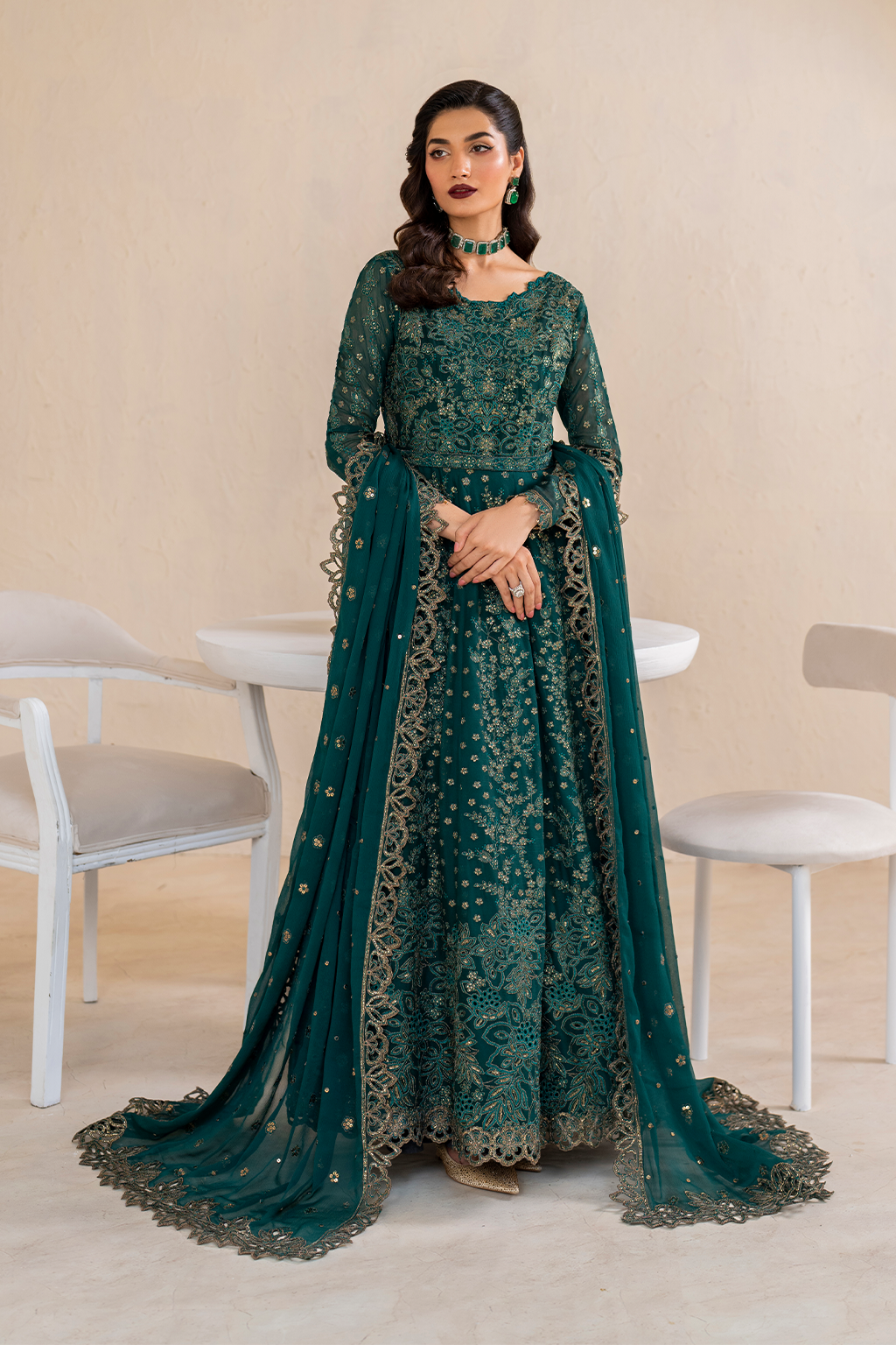 Iznik Formal Wear Collection 2024 – CC-47 Embroidered Chiffon