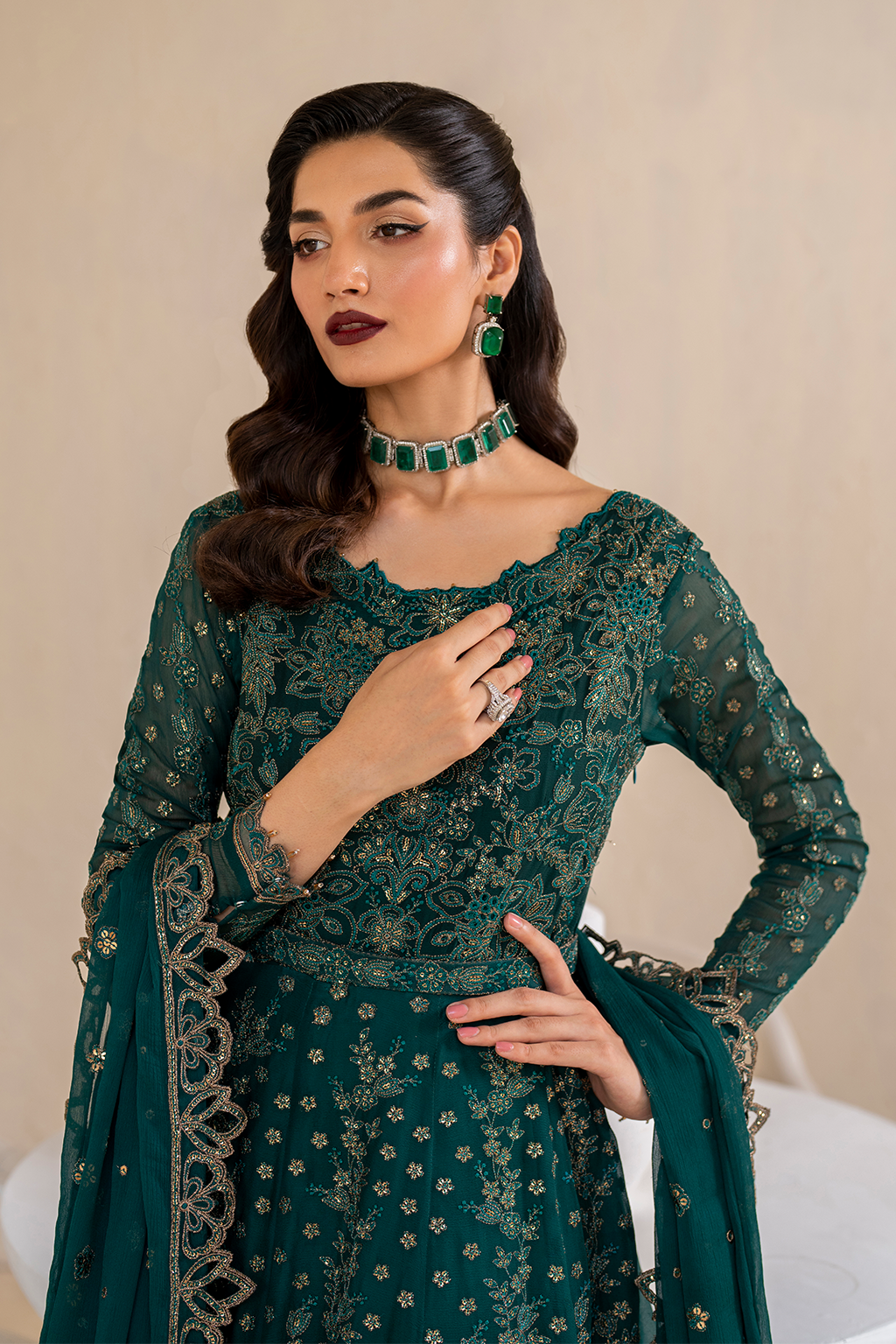 Iznik Formal Wear Collection 2024 – CC-47 Embroidered Chiffon