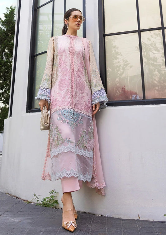 MARIA B LUXURY LAWN EID EDIT UNSTITCHED'26 - D9 (Rose Pink)