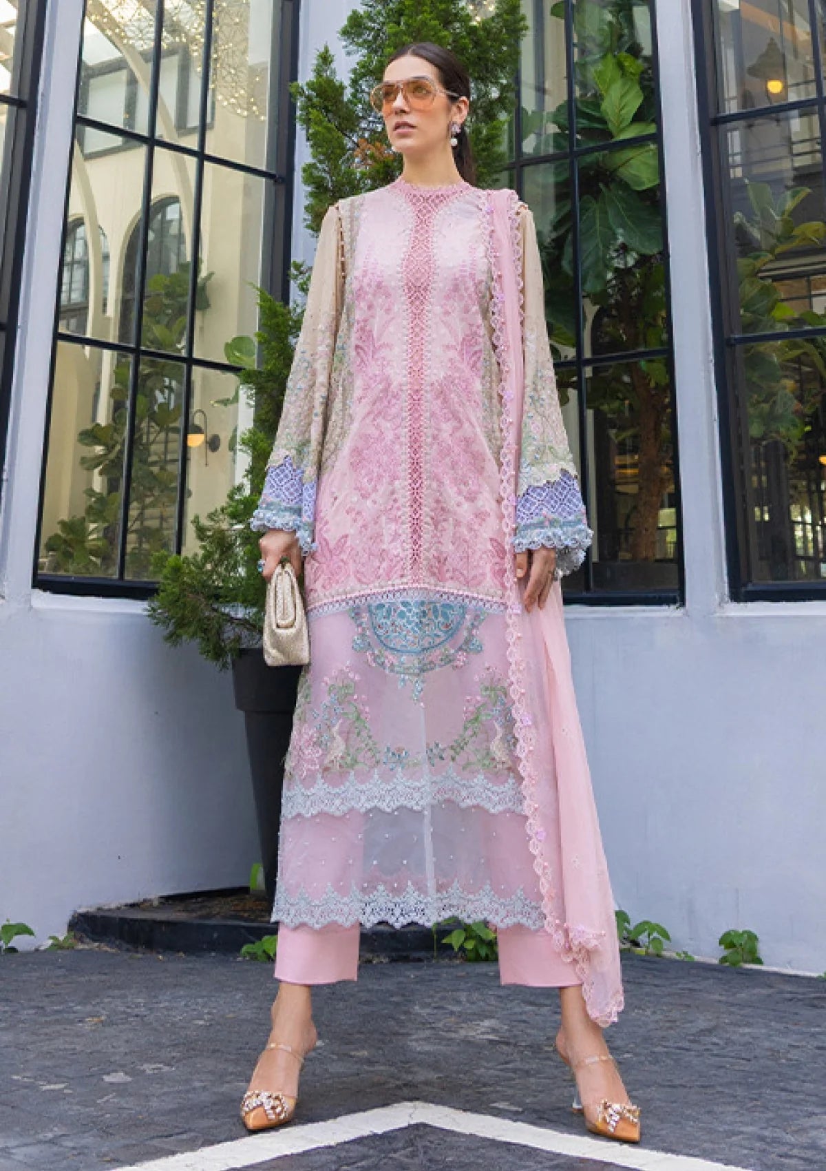 MARIA B LUXURY LAWN EID EDIT UNSTITCHED'26 - D9 (Rose Pink)