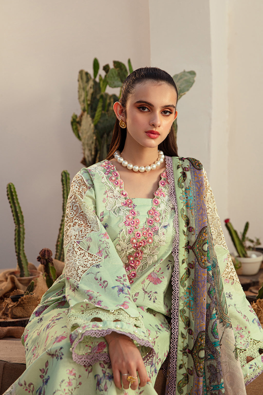 ALIF AFFORDABLE LAWN Collection 2024 – Mint Magic