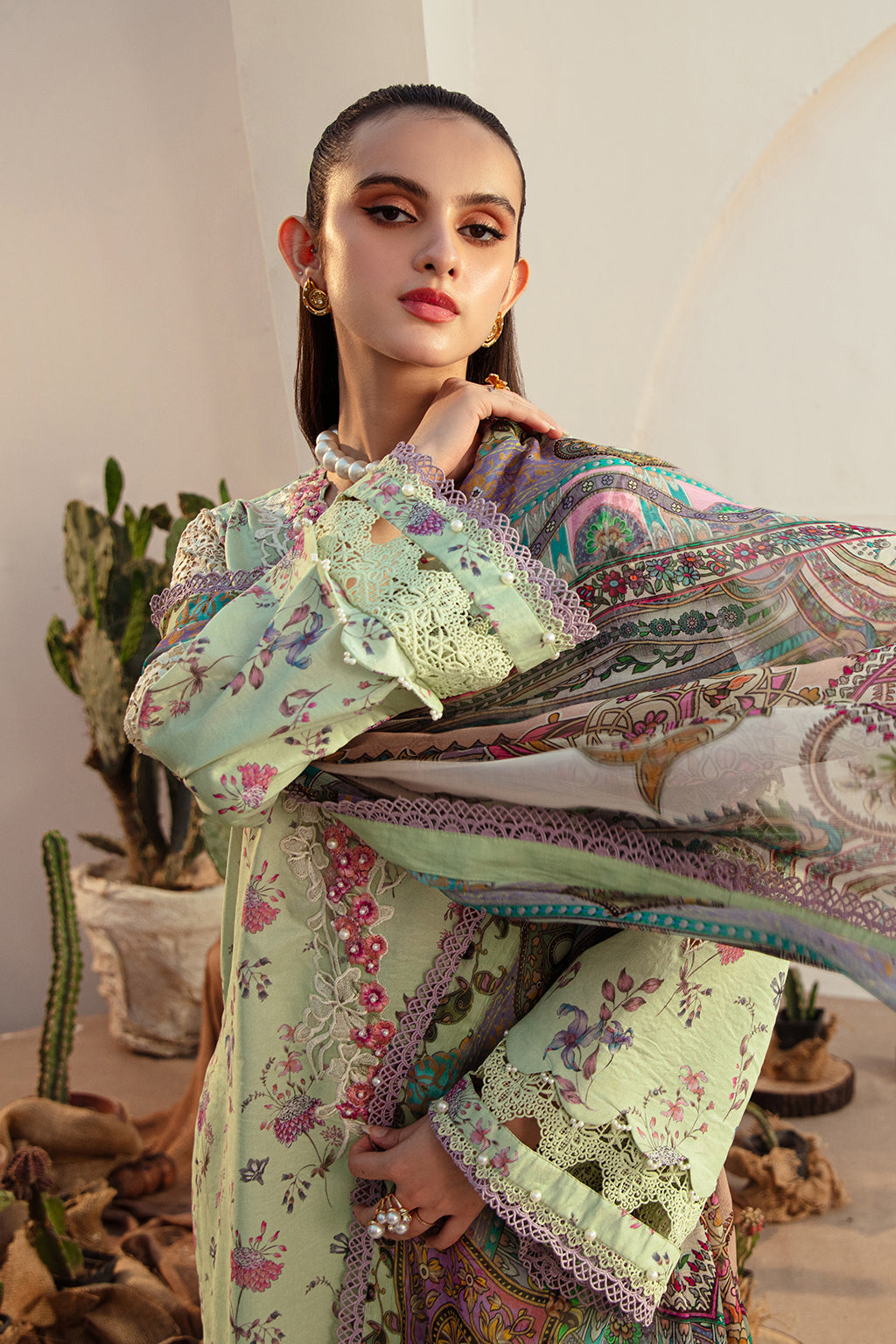 ALIF AFFORDABLE LAWN Collection 2024 – Mint Magic