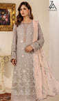 ZA Clothes Embroidered Chiffon Semi Stitched Design 03