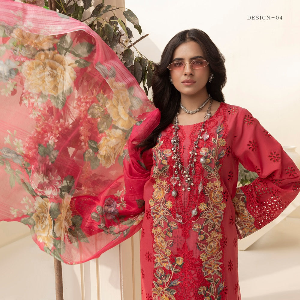 Zaria Unstitched Chikankari Lawn by Adan Libas Design 04