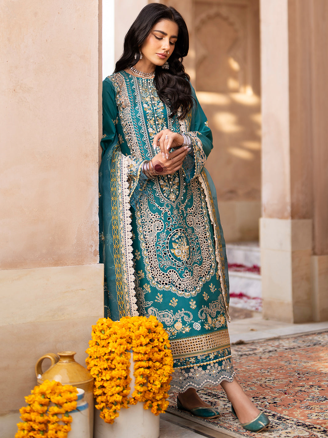 Binilyas DILBARO EMBROIDERED FESTIVE LAWN ’24 Collection 2024 – 404-B | 3 PC LUXURY LAWN