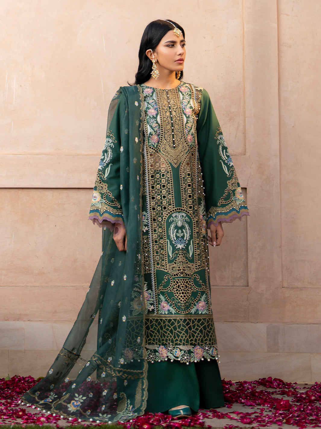 Binilyas DILBARO EMBROIDERED FESTIVE LAWN ’24 Collection 2024 – 407-A | 3 PC LUXURY LAWN