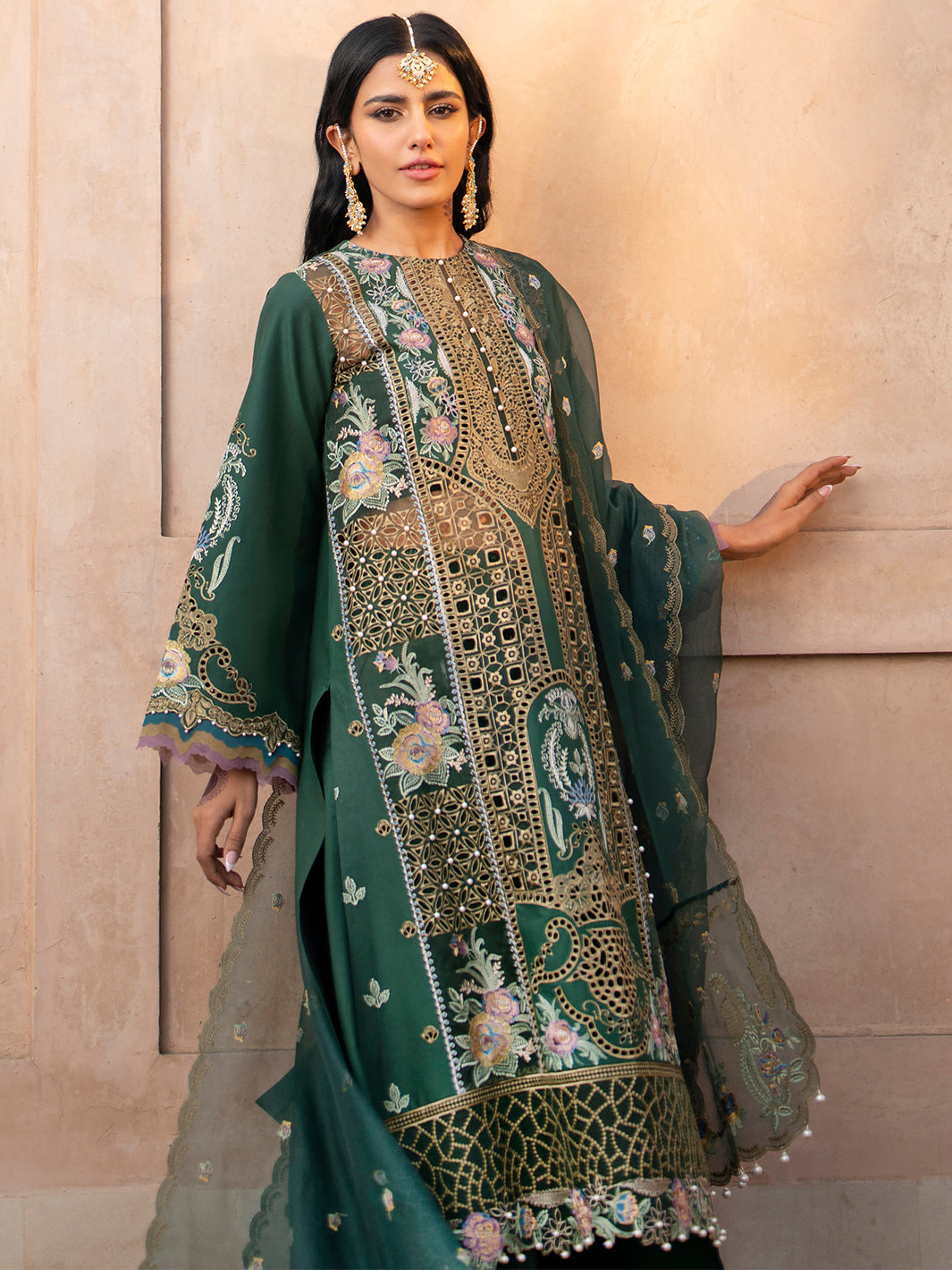 Binilyas DILBARO EMBROIDERED FESTIVE LAWN ’24 Collection 2024 – 407-A | 3 PC LUXURY LAWN