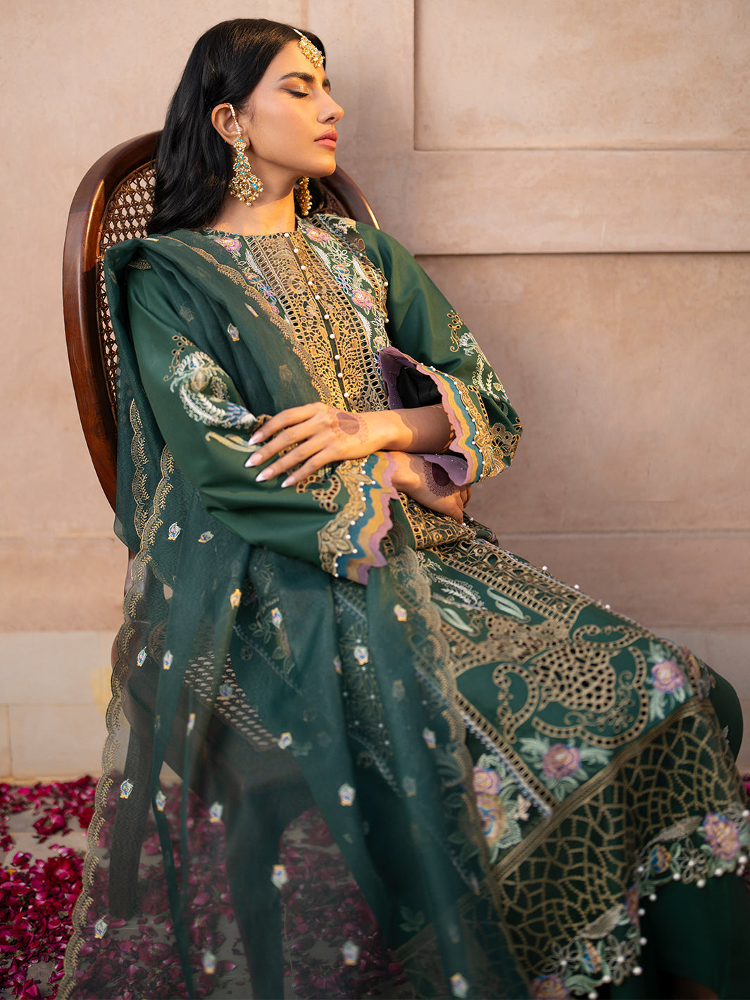 Binilyas DILBARO EMBROIDERED FESTIVE LAWN ’24 Collection 2024 – 407-A | 3 PC LUXURY LAWN