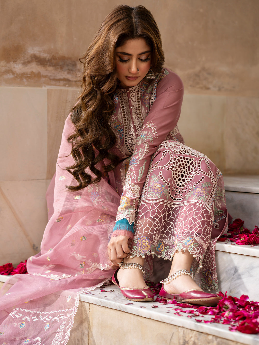 Binilyas DILBARO EMBROIDERED FESTIVE LAWN ’24 Collection 2024 – 407-B | 3 PC LUXURY LAWN