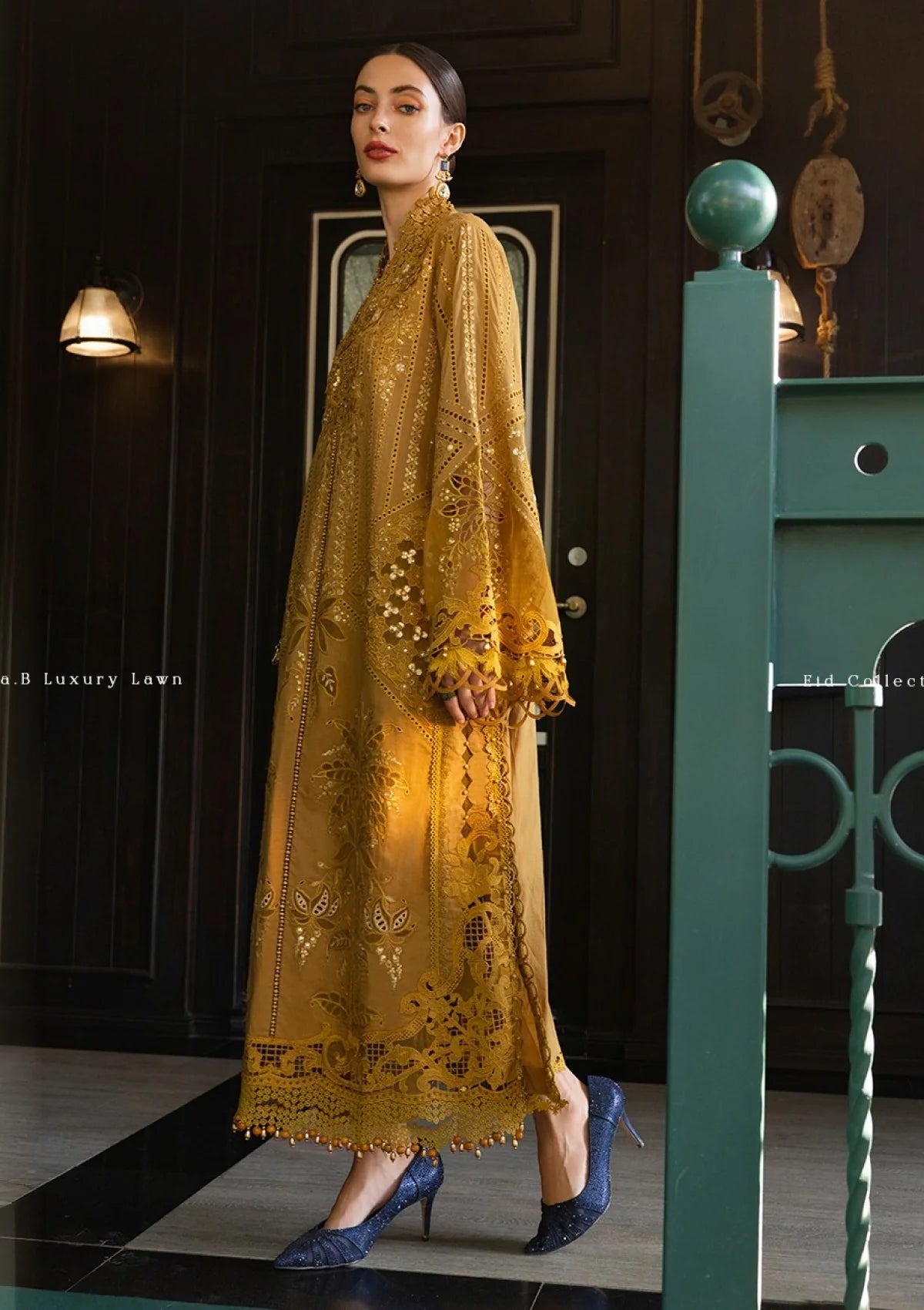 MARIA B LUXURY LAWN EID EDIT UNSTITCHED'26 - D7 (Mustard Gold)