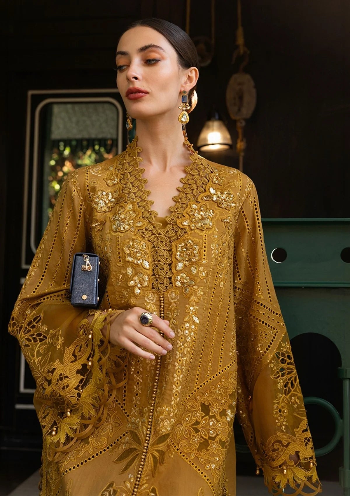 MARIA B LUXURY LAWN EID EDIT UNSTITCHED'26 - D7 (Mustard Gold)
