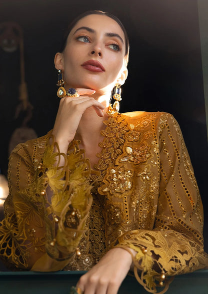 MARIA B LUXURY LAWN EID EDIT UNSTITCHED'26 - D7 (Mustard Gold)