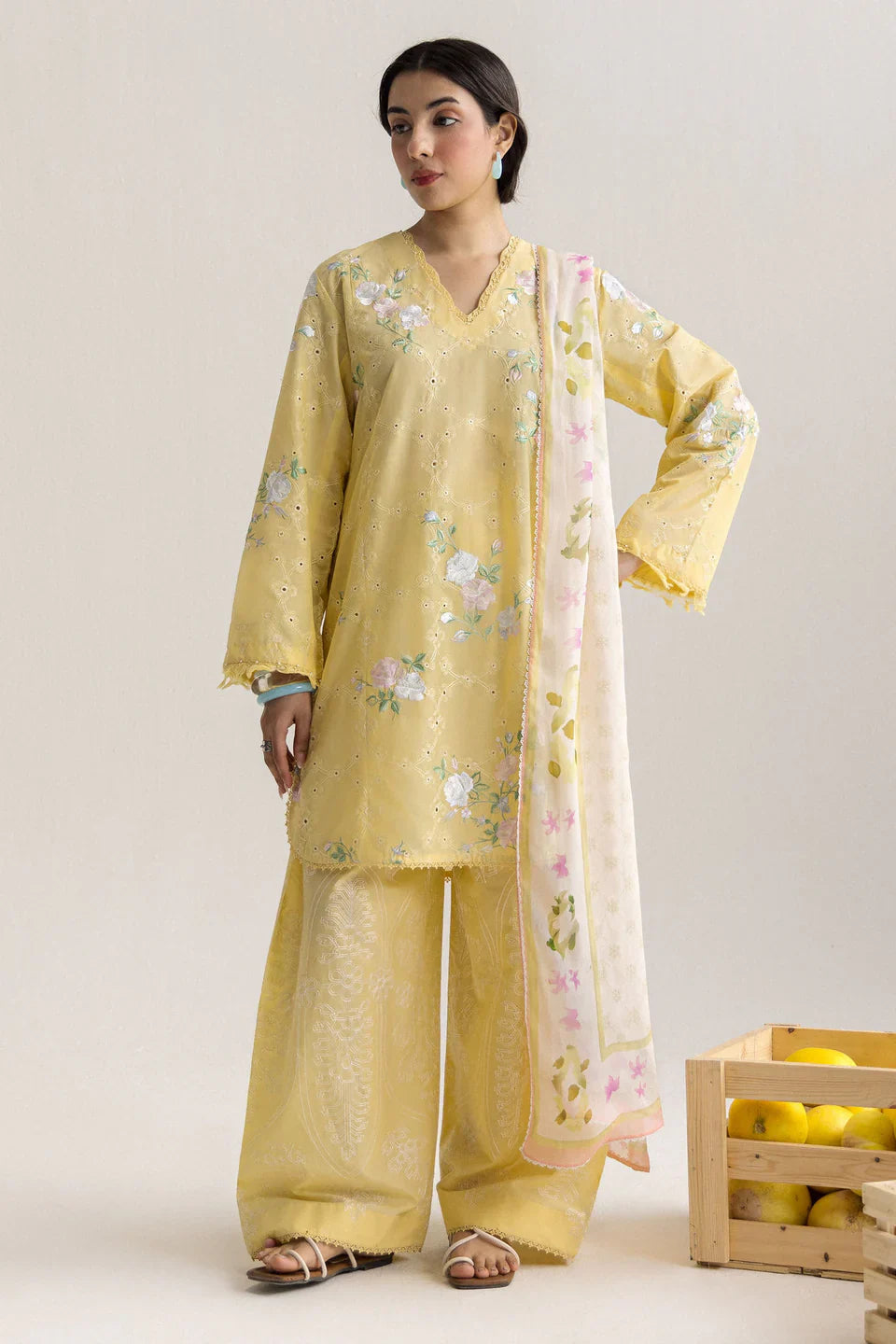COCO BY ZARA SHAHJAHAN LAWN VOL 2 '26 - UNSTITCHED SIA-1B (RUST ORANGE)