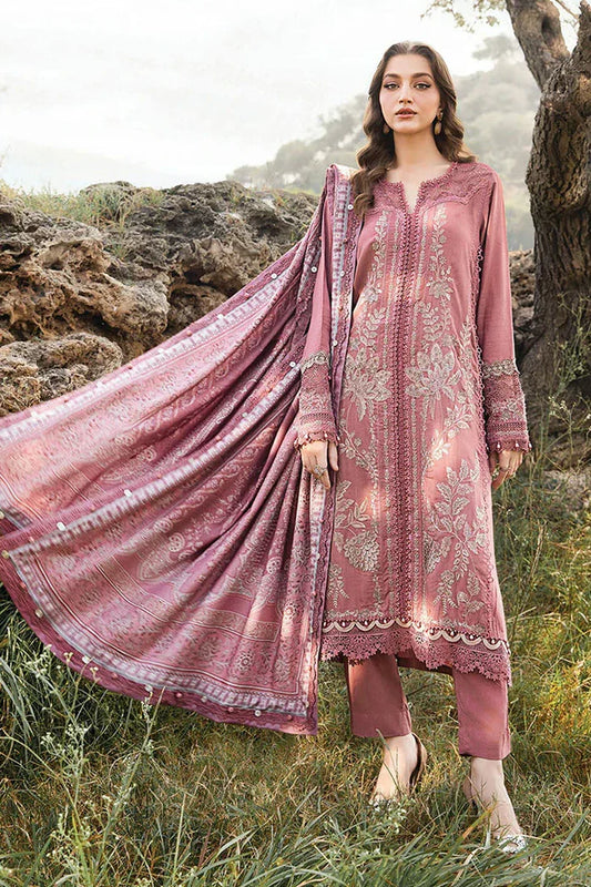 3Pc Maria B Unstitched M.print Pakistani Winter Suit - 4A