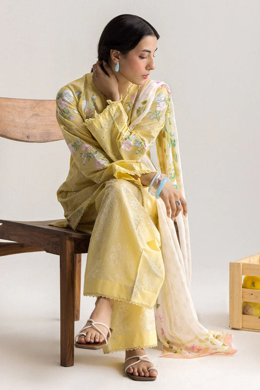 COCO BY ZARA SHAHJAHAN LAWN VOL 2 '26 - UNSTITCHED SIA-1B (RUST ORANGE)