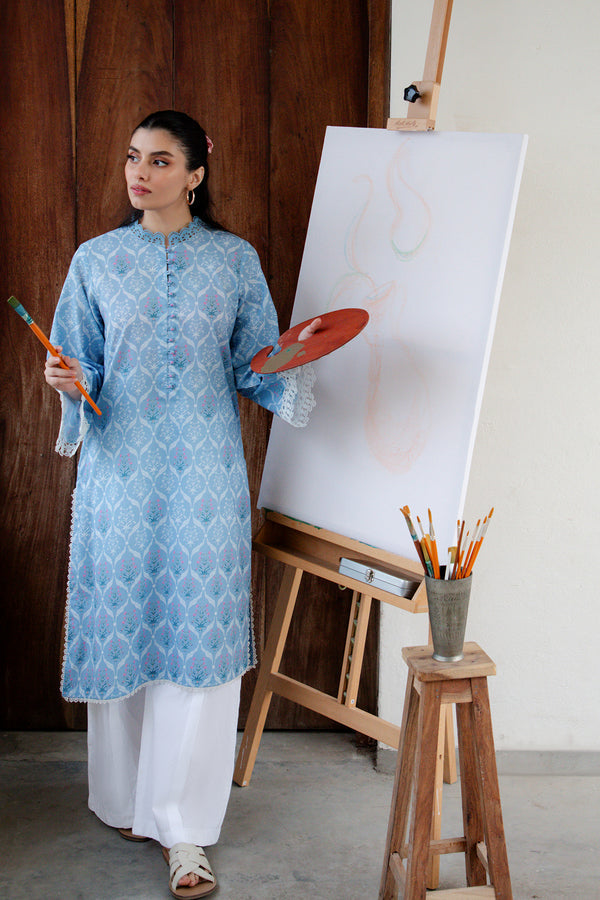 MIRHA BY SAHAR 1 PC UNSTITCHED'26 | SKY LATTICE