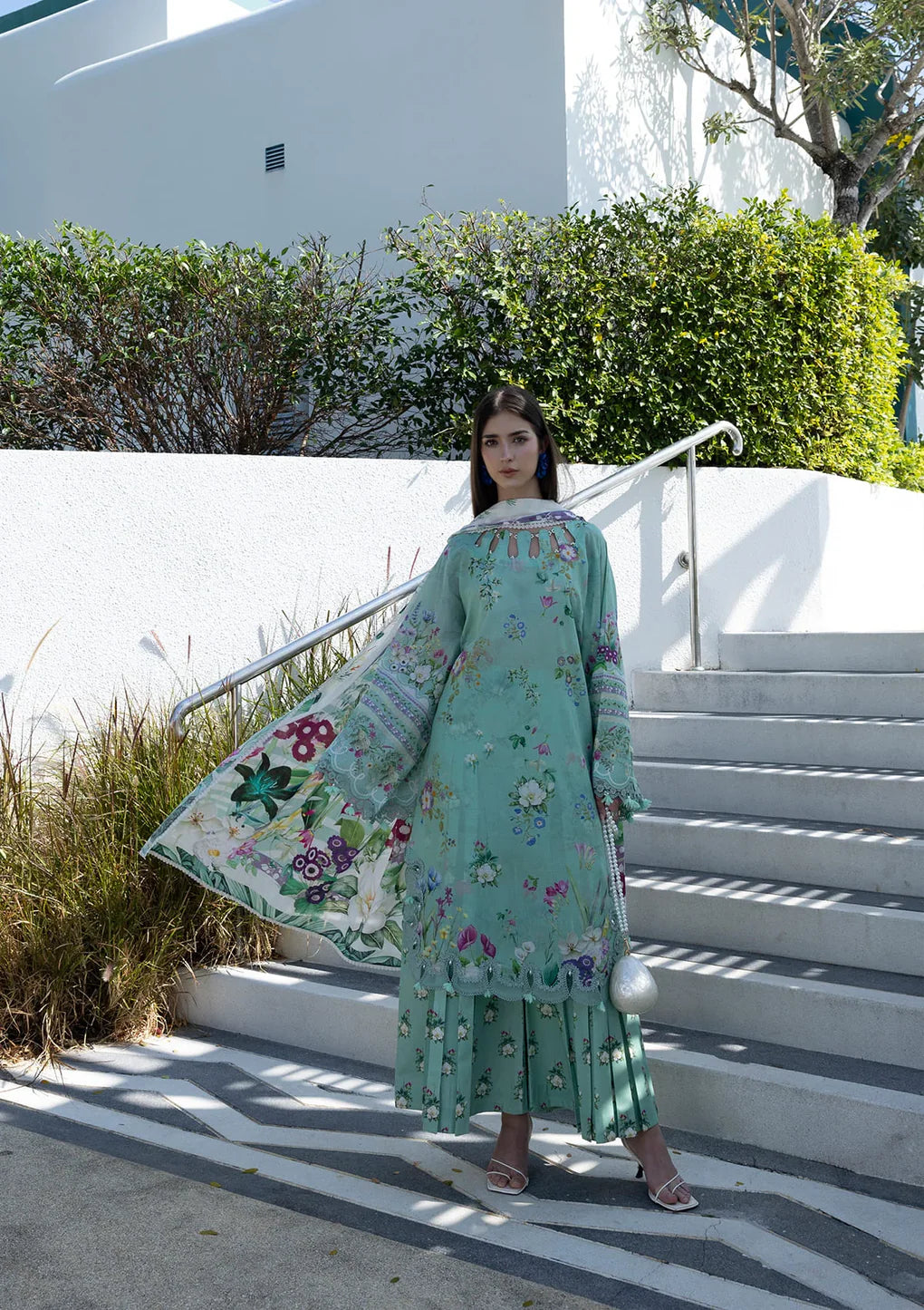 ELAF PRINTS UNSTITCHED COLLECTION'26 | EPN-7A TEAL ME