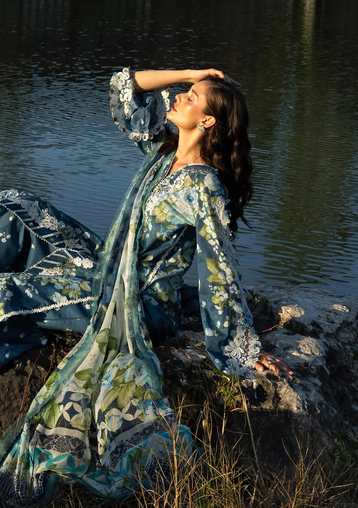 ELAF SIGNATURE EMBROIDERED UNSTITCHED'26| ESA-7B SEA ENCHANTRESS
