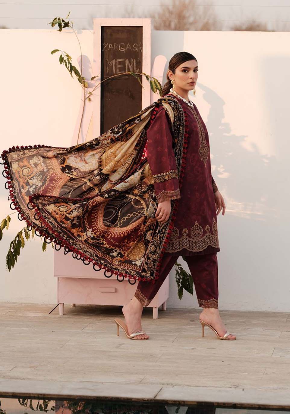 ZARQASH LUXE LAWN UNSTITCHED  Collection 2024 – ZQ 6