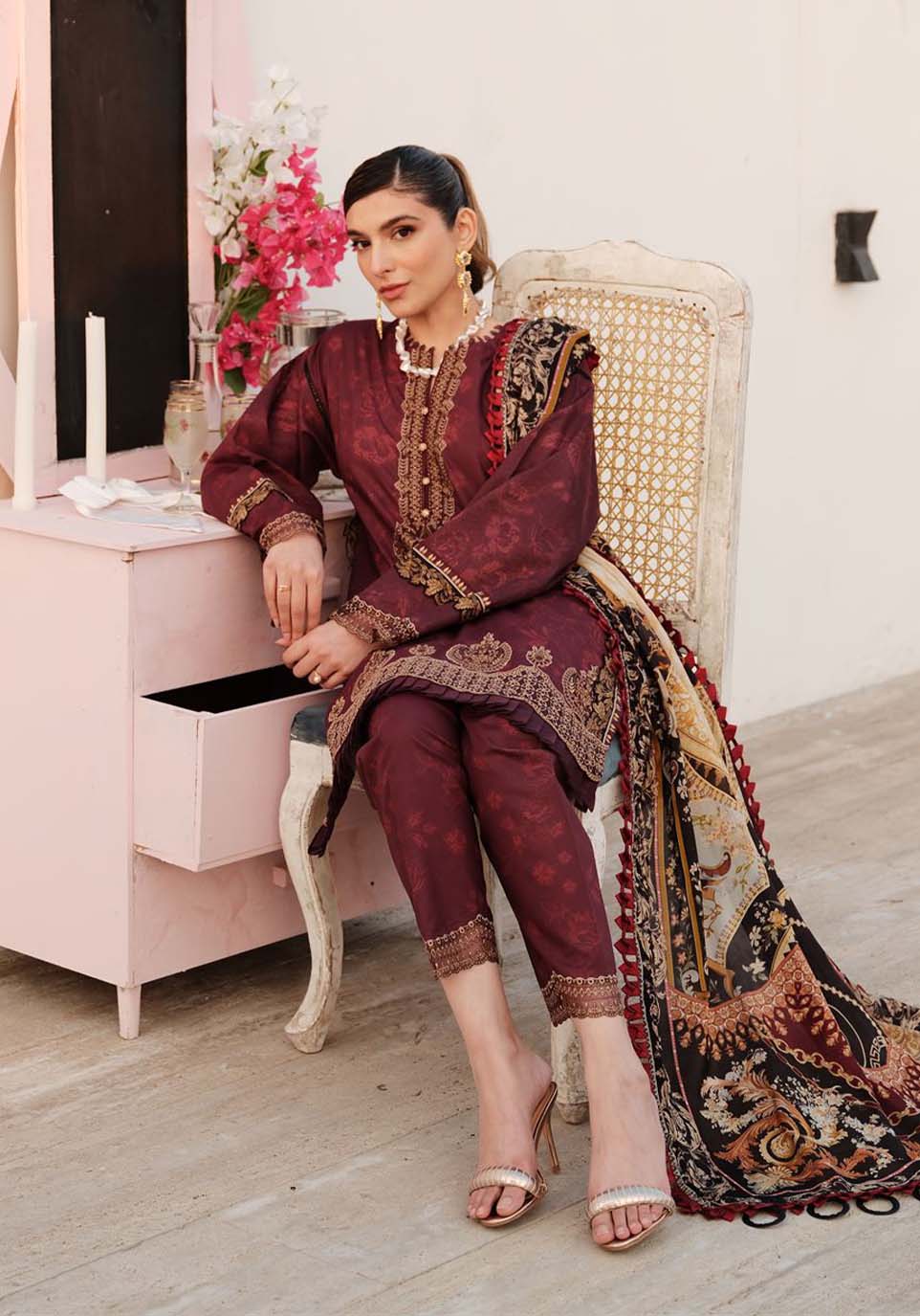 ZARQASH LUXE LAWN UNSTITCHED  Collection 2024 – ZQ 6