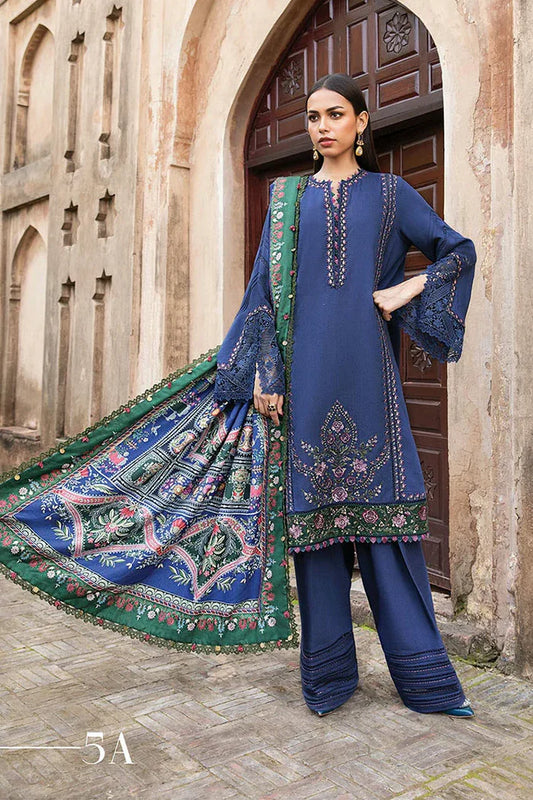 3Pc Maria B Unstitched M.print Pakistani Winter Suit - 5A