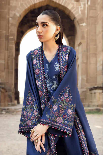 3Pc Maria B Unstitched M.print Pakistani Winter Suit - 5A