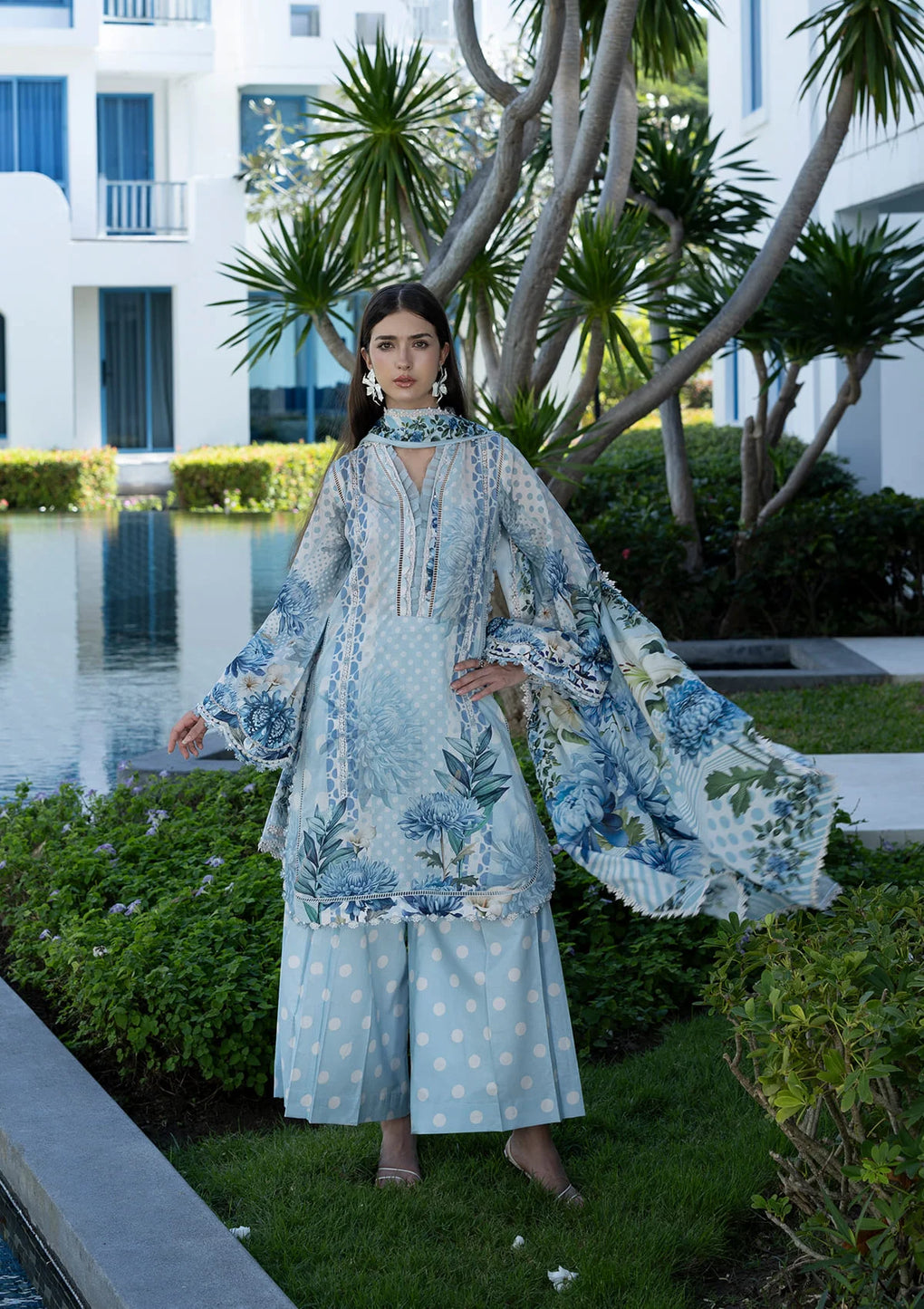 ELAF PRINTS UNSTITCHED COLLECTION'26 | EPN-1A OCEAN PETALS