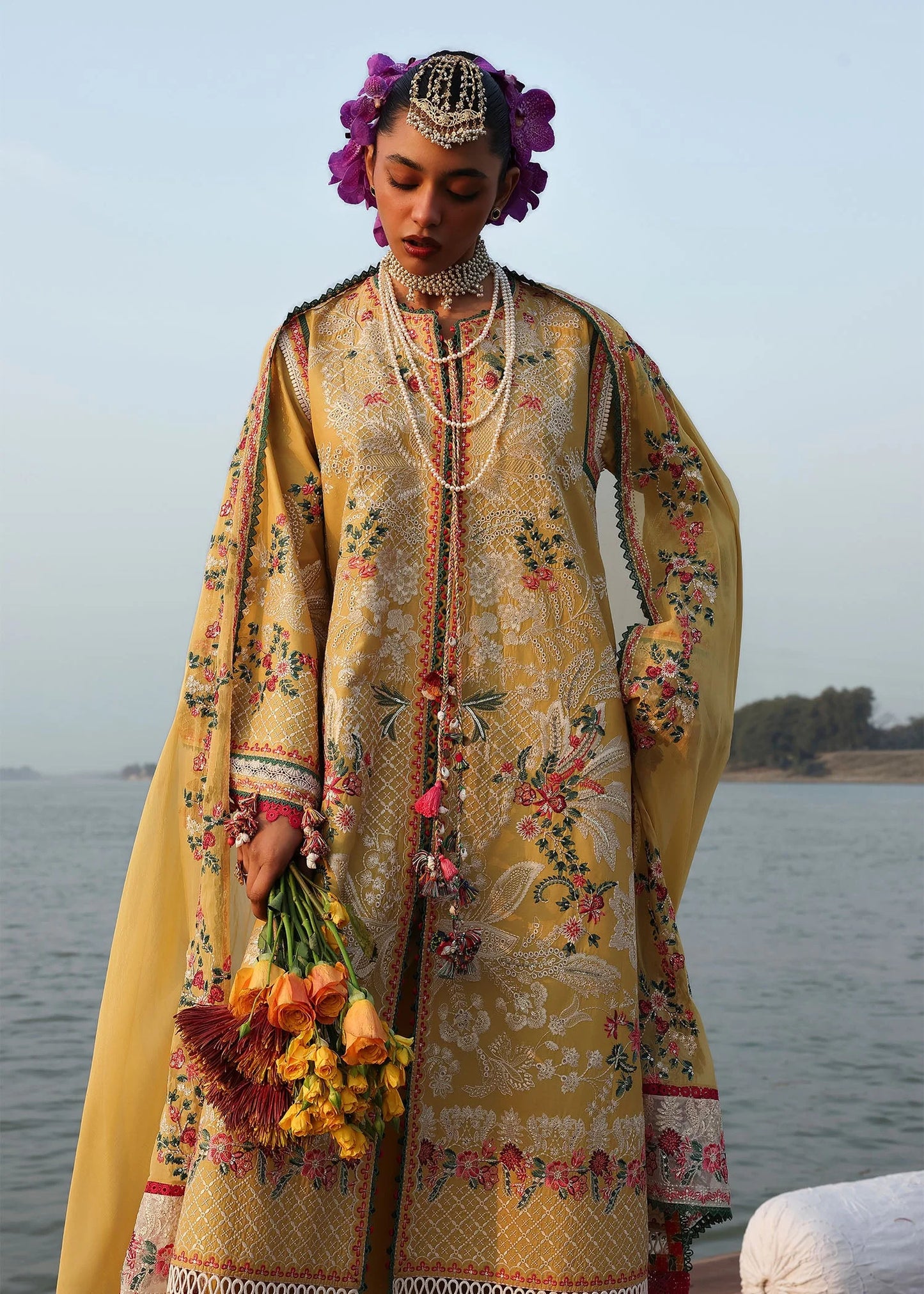KALABAGH BY HUSSAIN REHAR UNSTITCHED'26| Ochre
