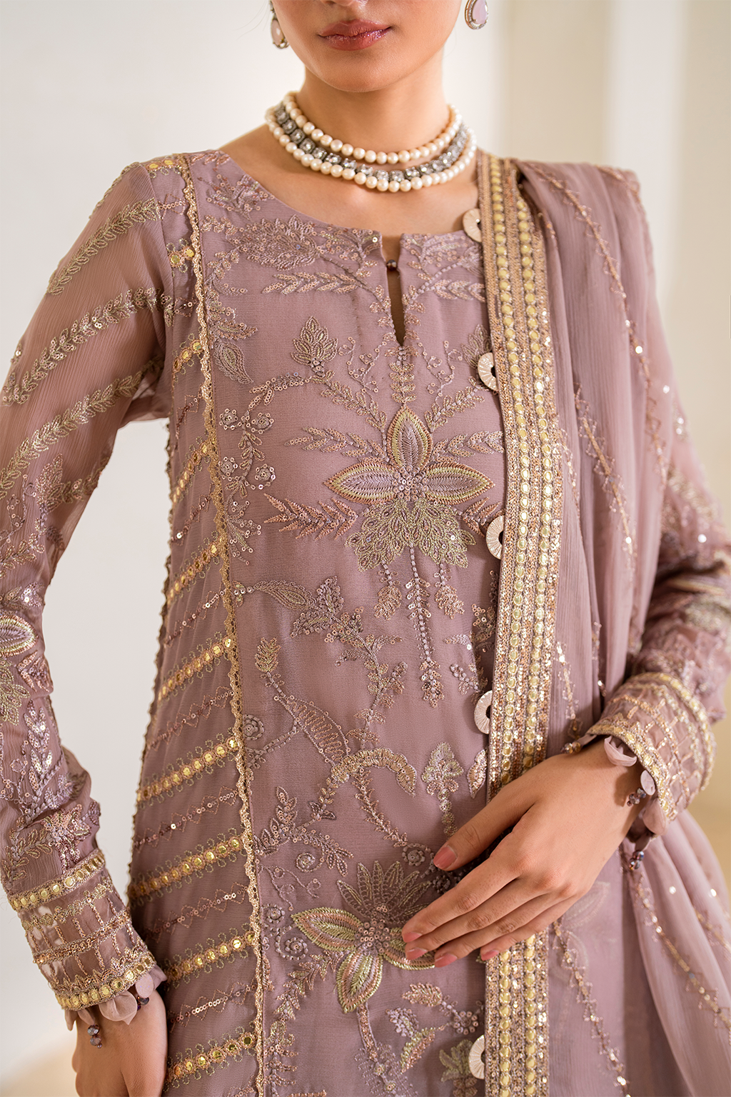 Iznik Formal Wear Collection 2024 – CC-48 Embroidered Chiffon