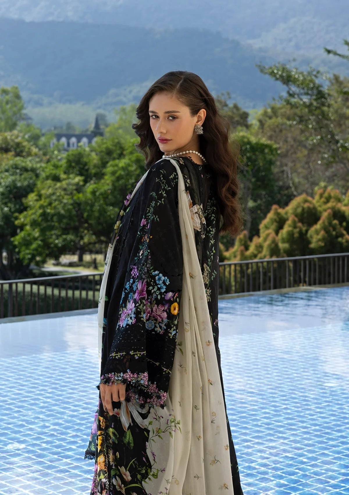 ELAF SIGNATURE EMBROIDERED UNSTITCHED'26| ESA-1B BLACK THRONE