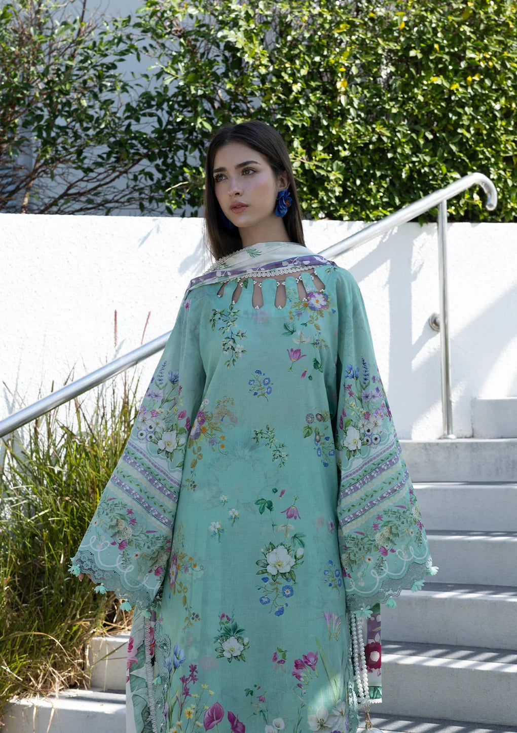 ELAF PRINTS UNSTITCHED COLLECTION'26 | EPN-7A TEAL ME