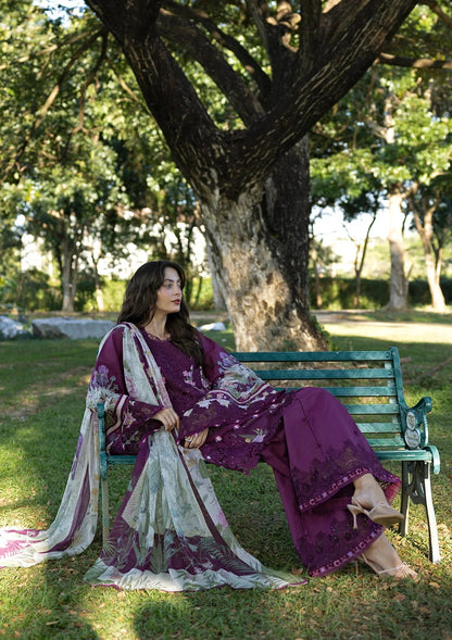 ELAF SIGNATURE EMBROIDERED UNSTITCHED'26| ESA-5B DARLING PLUM