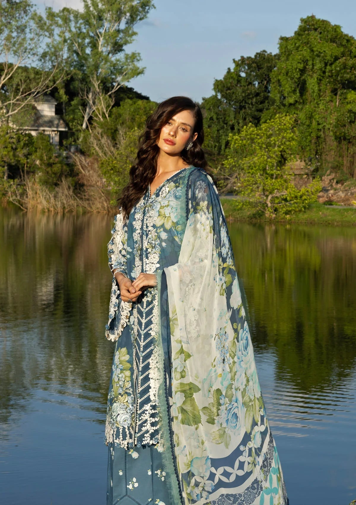 ELAF SIGNATURE EMBROIDERED UNSTITCHED'26| ESA-7B SEA ENCHANTRESS