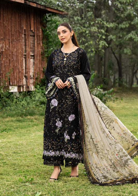 ELAF SIGNATURE EMBROIDERED UNSTITCHED'26| ESA-1B BLACK THRONE
