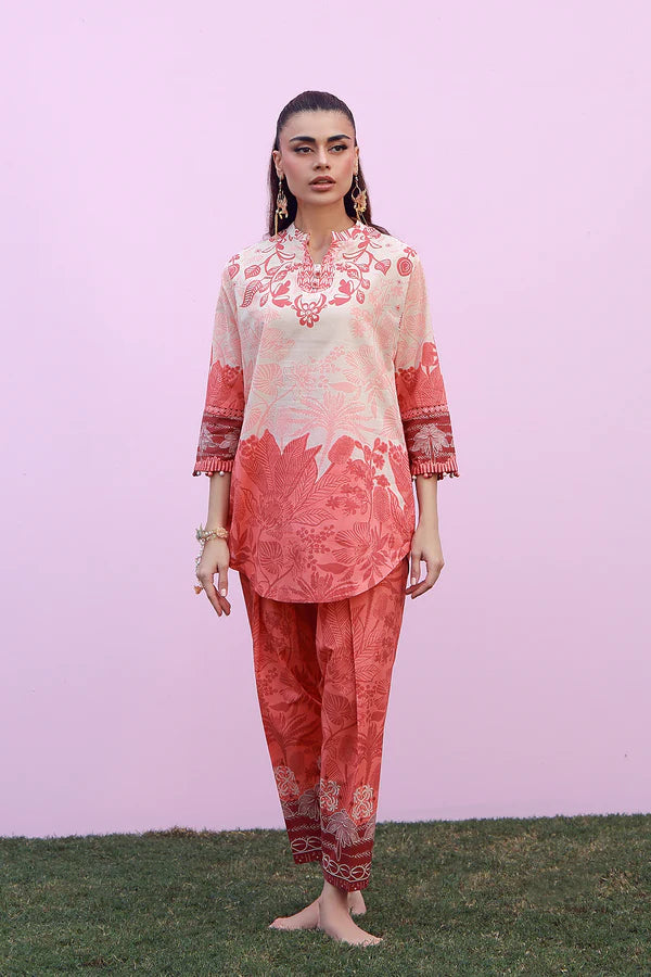 MIRHA BY SAHAR 2 PC UNSTITCHED'26 | CORAL SILHOUETTE