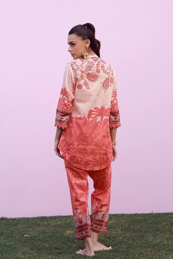 MIRHA BY SAHAR 2 PC UNSTITCHED'26 | CORAL SILHOUETTE