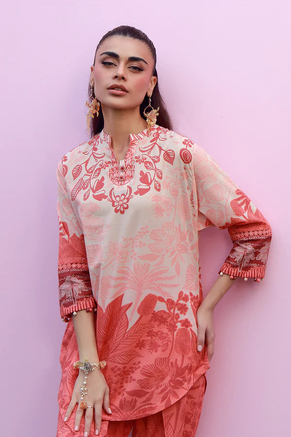 MIRHA BY SAHAR 2 PC UNSTITCHED'26 | CORAL SILHOUETTE